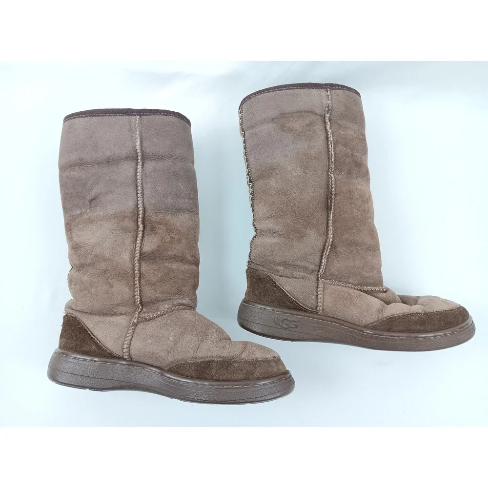 UGG Australia‎ Ultimate Tall Tasman Women's Brown Suede Sheepskin Boots Size 8